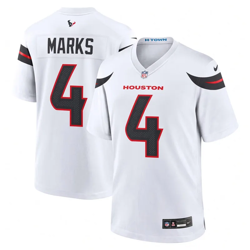Men's Houston Texans #4 Woody Marks Nike White Vapor F.U.S.E. Limited Jersey