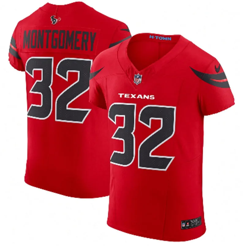 Men's Houston Texans #32 David Montgomery Nike Red Alternate F.U.S.E. Limited Jersey