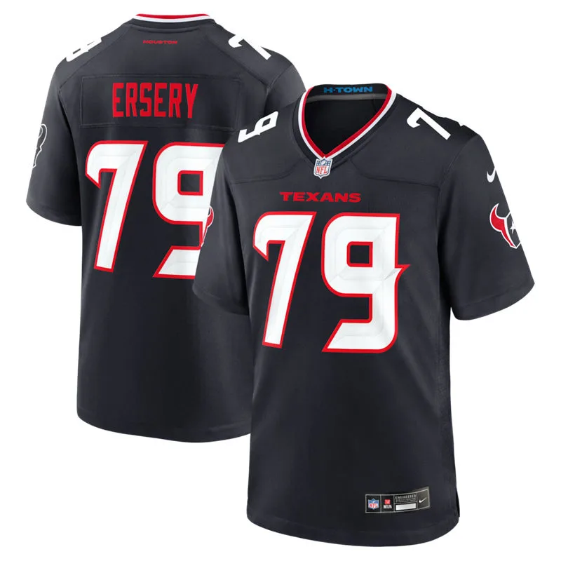 Men's Houston Texans #79 Aireontae Ersery Nike Navy White Alternate F.U.S.E. Limited Jersey