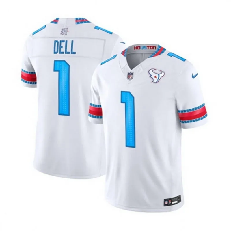 Men's Houston Texans #1 Tank Dell White 2026 F.U.S.E Rivalries Collection Limited Jersey