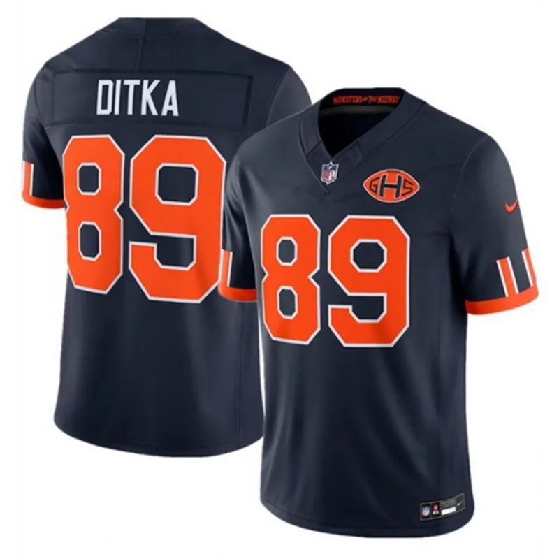 Mens Chicago Bears Retired Player #89 Mike Ditka Navy 2026 F.U.S.E Rivalries Collection Limited Jersey