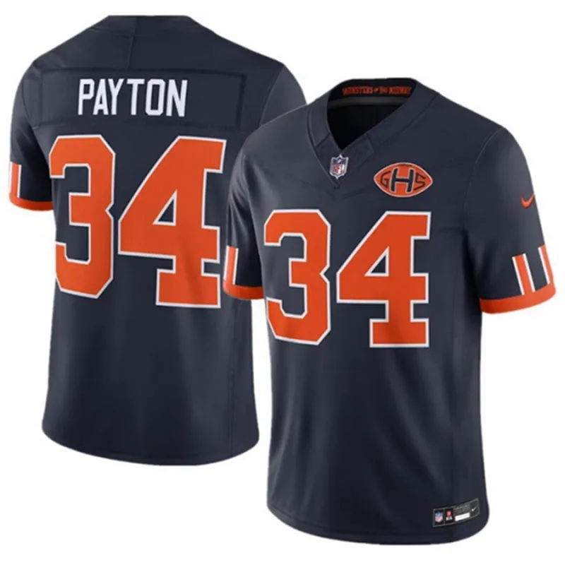 Mens Chicago Bears Retired Player #34 Walter Payton Navy 2026 F.U.S.E Rivalries Collection Limited Jersey