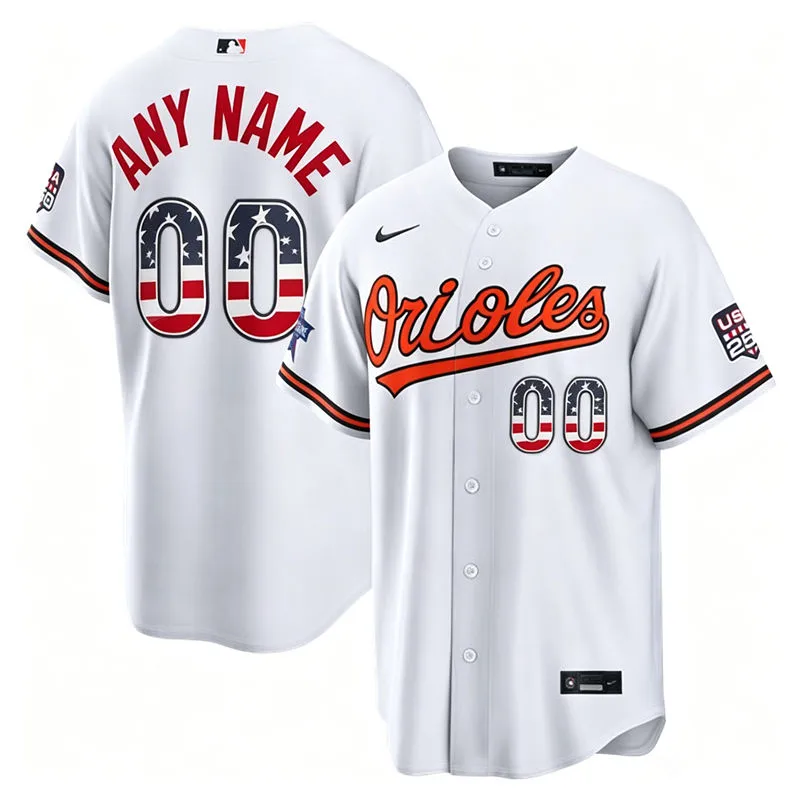 Baltimore Orioles Custom Nike White 2026 All-Star Edition Stars & Stripes Stadium Jersey
