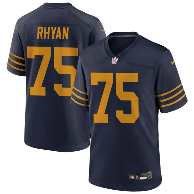 Mens Green Bay Packers #75 Sean Rhyan Nike Navy The 1923 Classic Game Jersey