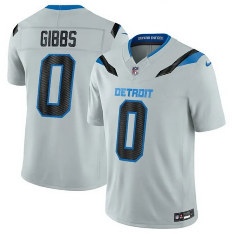 Mens Detroit Lions #0 Jahmyr Gibbs Silver 2026 F.U.S.E Rivalries Collection Limited Jersey