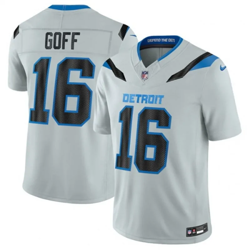 Mens Detroit Lions #16 Jared Goff Silver 2026 F.U.S.E Rivalries Collection Limited Jersey