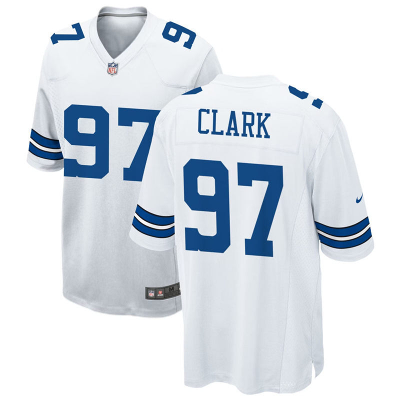 Mens Dallas Cowboys #97 Kenny Clark Nike White Vapor F.U.S.E. Limited Jersey