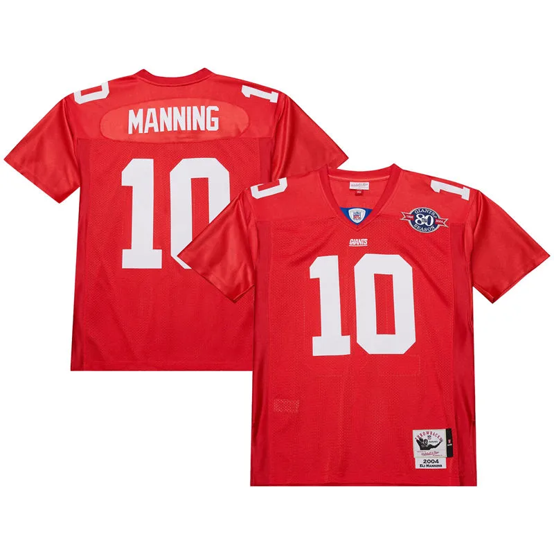 Men's New York Giants #10 Eli Manning 2004 Red Throwback Jersey