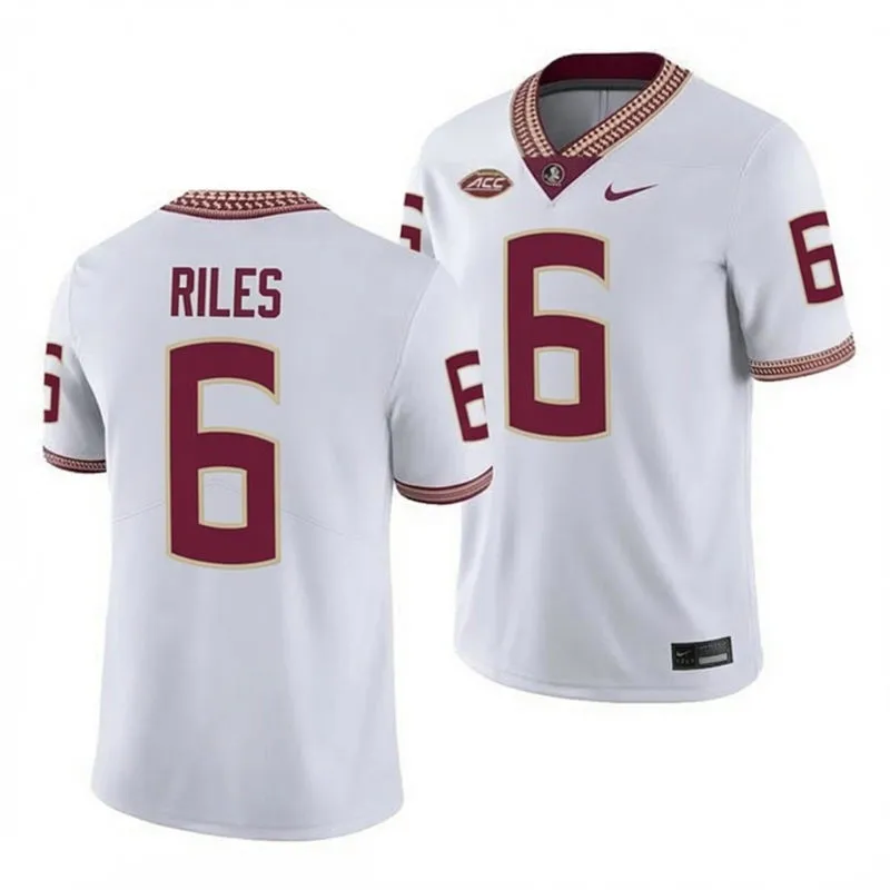 Florida State Seminoles #6 Desirrio Riles 2026 White Football Game Jersey