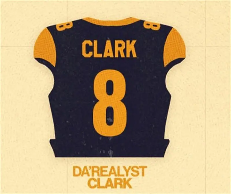 Kent State Golden Flashes #8 Da'Realyst Clark Navy College football Game Jersey