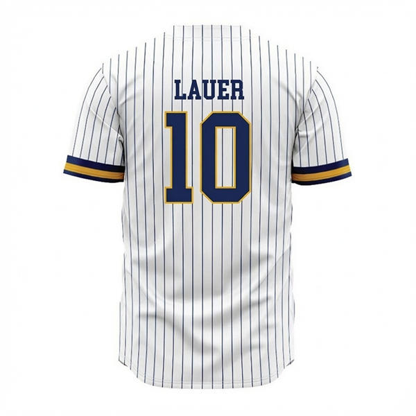 Kent State Golden Flashes #10 Eric Lauer White Pinstripe Baseball Limited Jersey