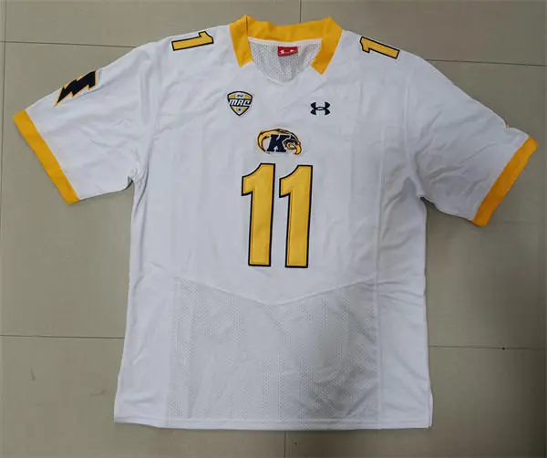 Kent State Golden Flashes #11 Julian Edelman White Gold College football Game Jersey