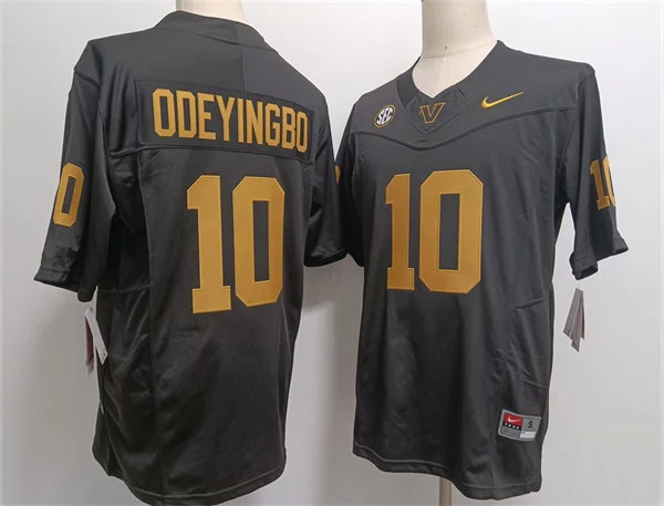 Vanderbilt Commodores #10 Dayo Odeyingbo Black Gold Football Jersey