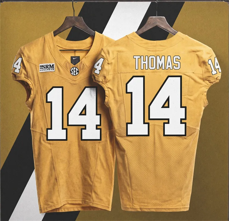 Vanderbilt Commodores #14 Ja'Cory Thomas 2026 Gold Football Game Jersey