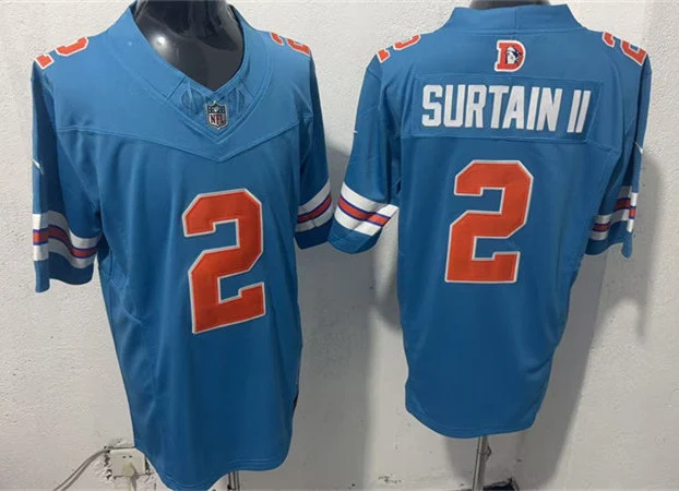 Mens Denver Broncos #2 Patrick Surtain II Nike 2026 Blue Fashion F.U.S.E. Limited Jersey
