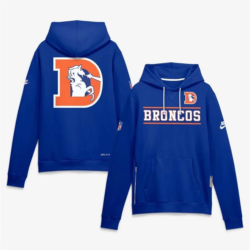 Denver Broncos Royal Nike Standard Issue Replay Alternate Hoodie