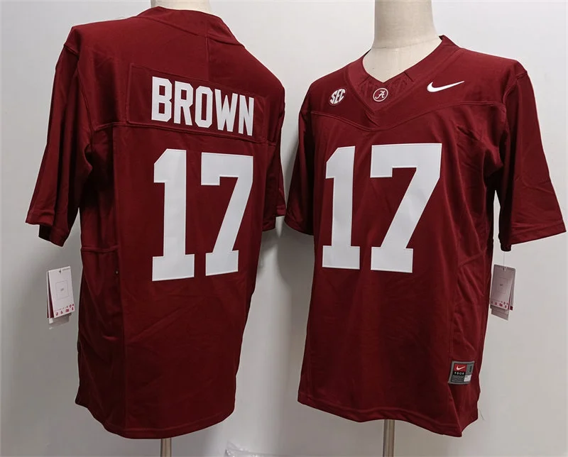 Alabama Crimson Tide #17 Treshawn Brown Crimson Football F.U.S.E. Limited Jersey