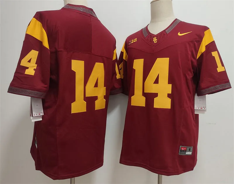 Men's USC Trojans #14  Sam Darnold Nike Cardinal BIG TEN Football Game Jersey
