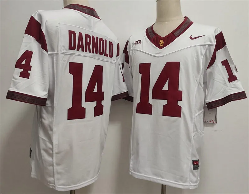Men's USC Trojans #14  Sam Darnold Nike Whitel with Name BIG TEN Football Limited Jersey