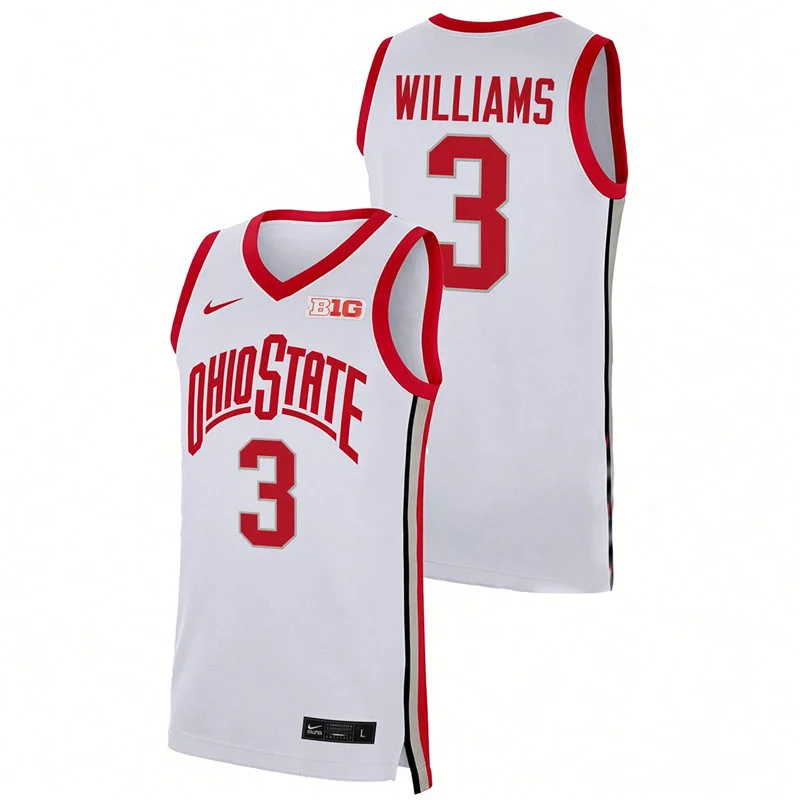 Ohio State Buckeyes #3 Jimmie Williams Nike 2026 White Basketball Game Jersey
