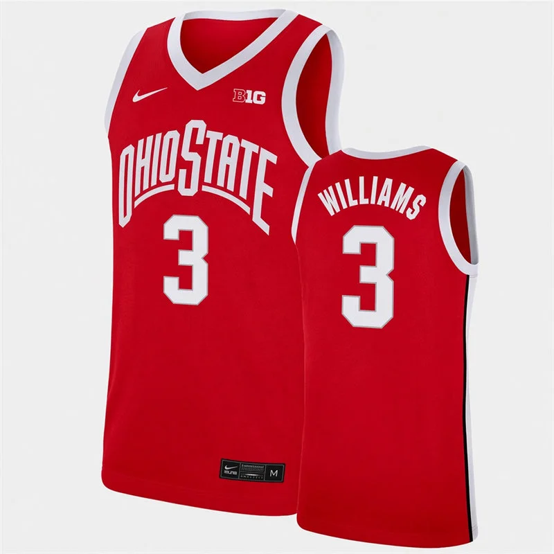 Ohio State Buckeyes #3 Jimmie Williams Nike 2026 Scarlet Basketball Game Jersey