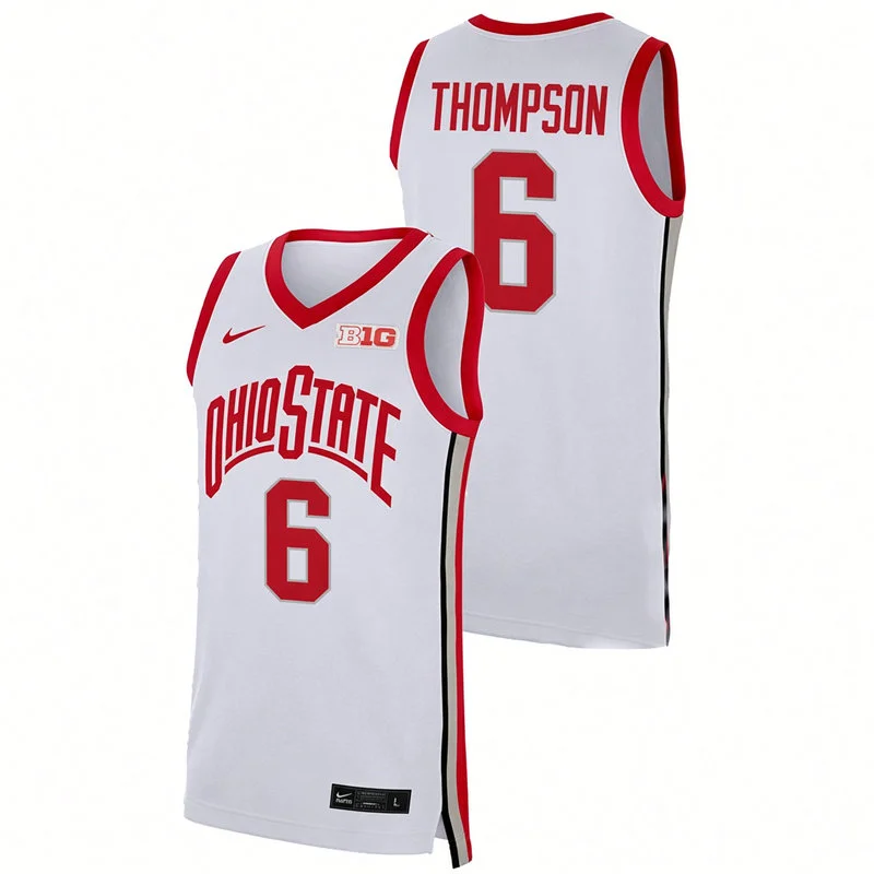 Ohio State Buckeyes #6 Anthony Thompson Nike 2026 White Basketball Game Jersey
