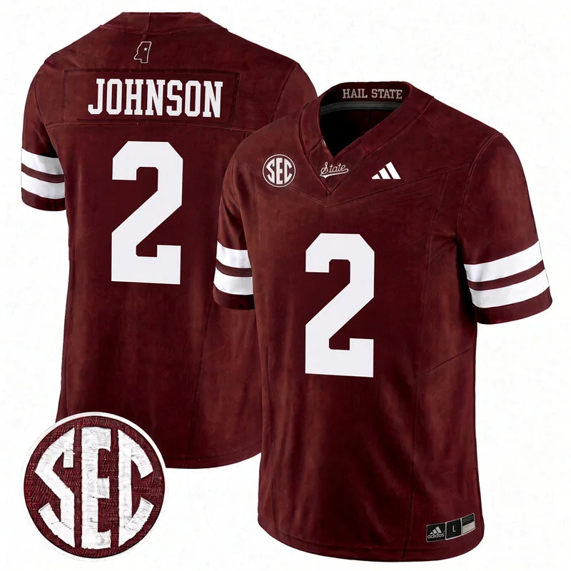 Mississippi State Bulldogs #2 Marquis Johnson 2026 Maroon Football Game Jersey