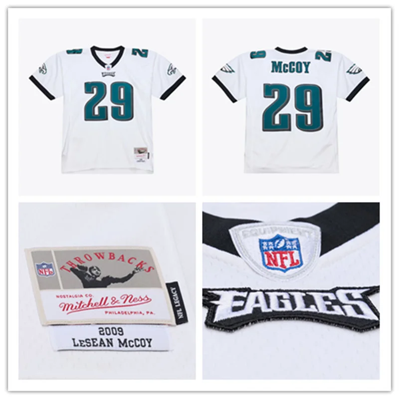 Men's Philadelphia Eagles #29 LeSean McCoy 2009 White Throwback Jersey