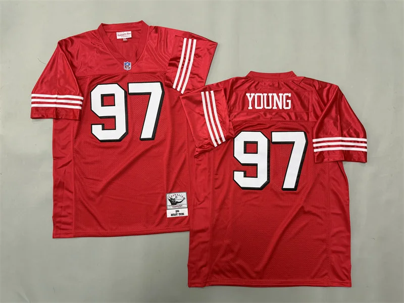 Men's San Francisco 49ers #97 Bryant Young 1994 Scarlet Legacy Throwback Jersey