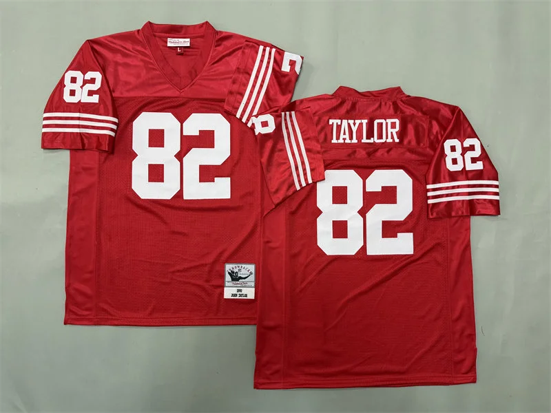 Men's San Francisco 49ers #82 John Taylor 1990 Scarlet Legacy Throwback Jersey