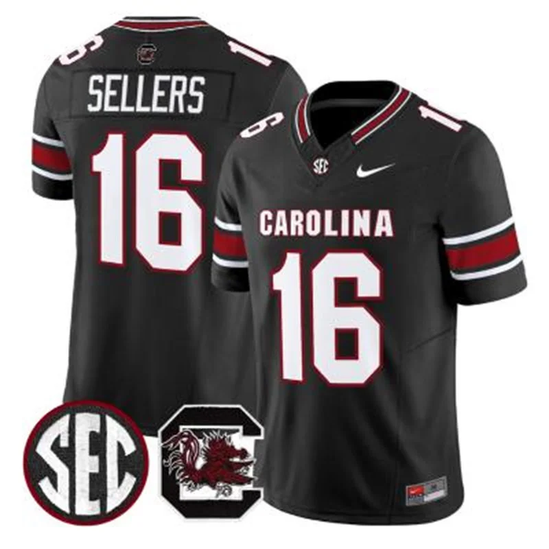 Men's South Carolina Gamecocks #16 LaNorris Sellers 2026 Nike Black Football Game Jersey Men's South Carolina Gamecocks #16 LaNorris Sellers 2026 Nike Black Football Game Jersey