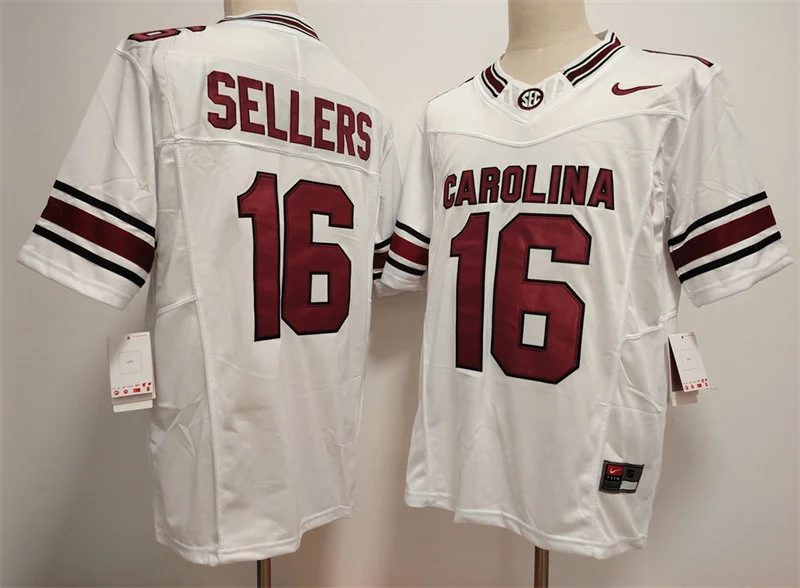 Men's South Carolina Gamecocks #16 LaNorris Sellers 2026 Nike White Football Game Jersey