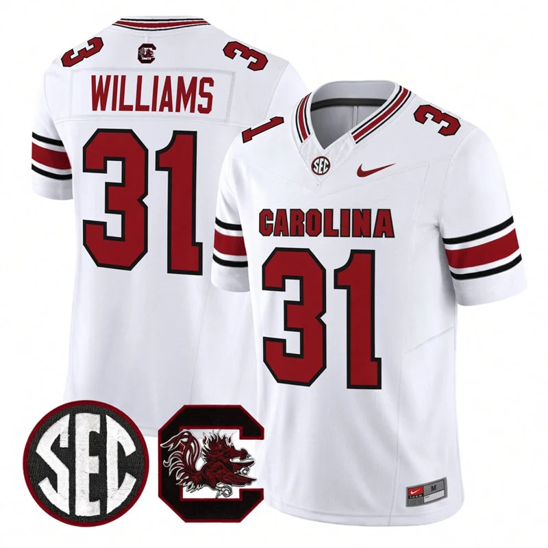South Carolina Gamecocks #31 Peyton Williams 2026 Nike White Football Game Jersey
