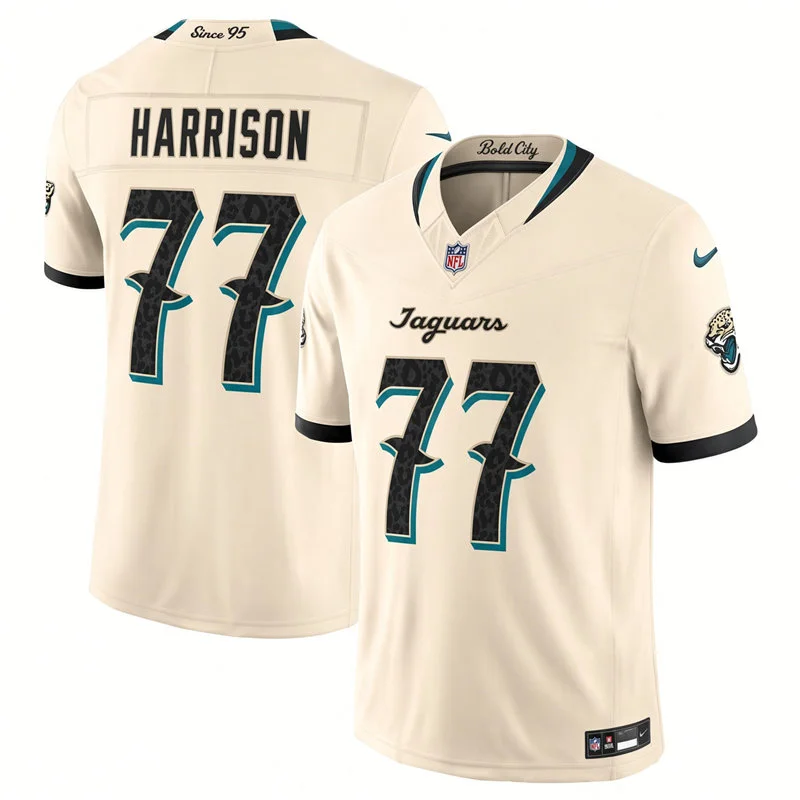 Mens Jacksonville Jaguars #77 Anton Harrison Natural 2026 F. U. S. E. Rivalries Collection Limited Jersey