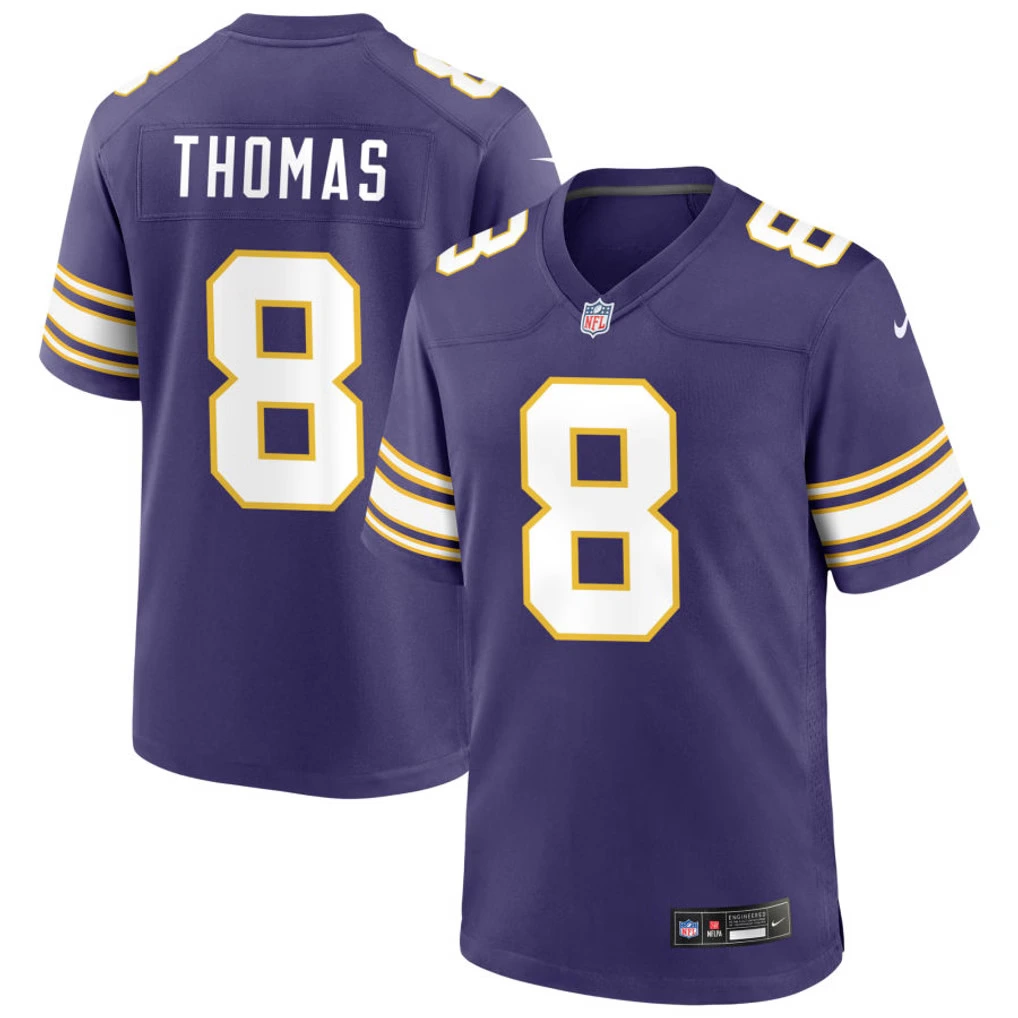 Men's Minnesota Vikings #8 Jakobe Thomas Nike Purple Classic F.U.S.E. Limited Jersey