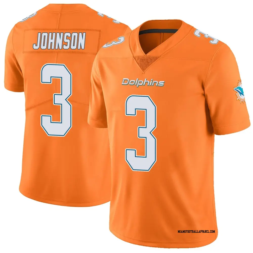Mens Miami Dolphins #3 Chris Johnson Nike Orange Color Rush Limited Jersey