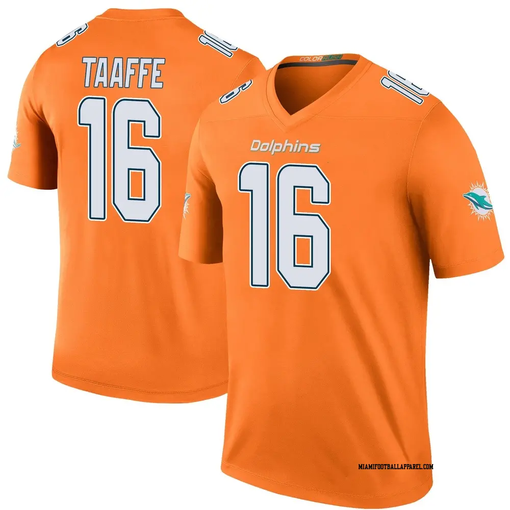 Mens Miami Dolphins #16 Michael Taaffe Nike Orange Color Rush Limited Jersey