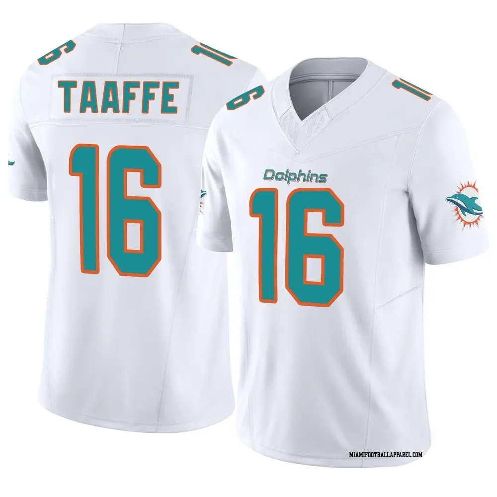 Mens Miami Dolphins #16 Michael Taaffe Nike Home White F.U.S.E. Vapor Limited Jersey