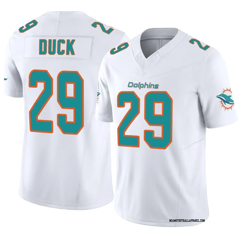Mens Miami Dolphins #29 Storm Duck Nike Home White F.U.S.E. Vapor Limited Jersey