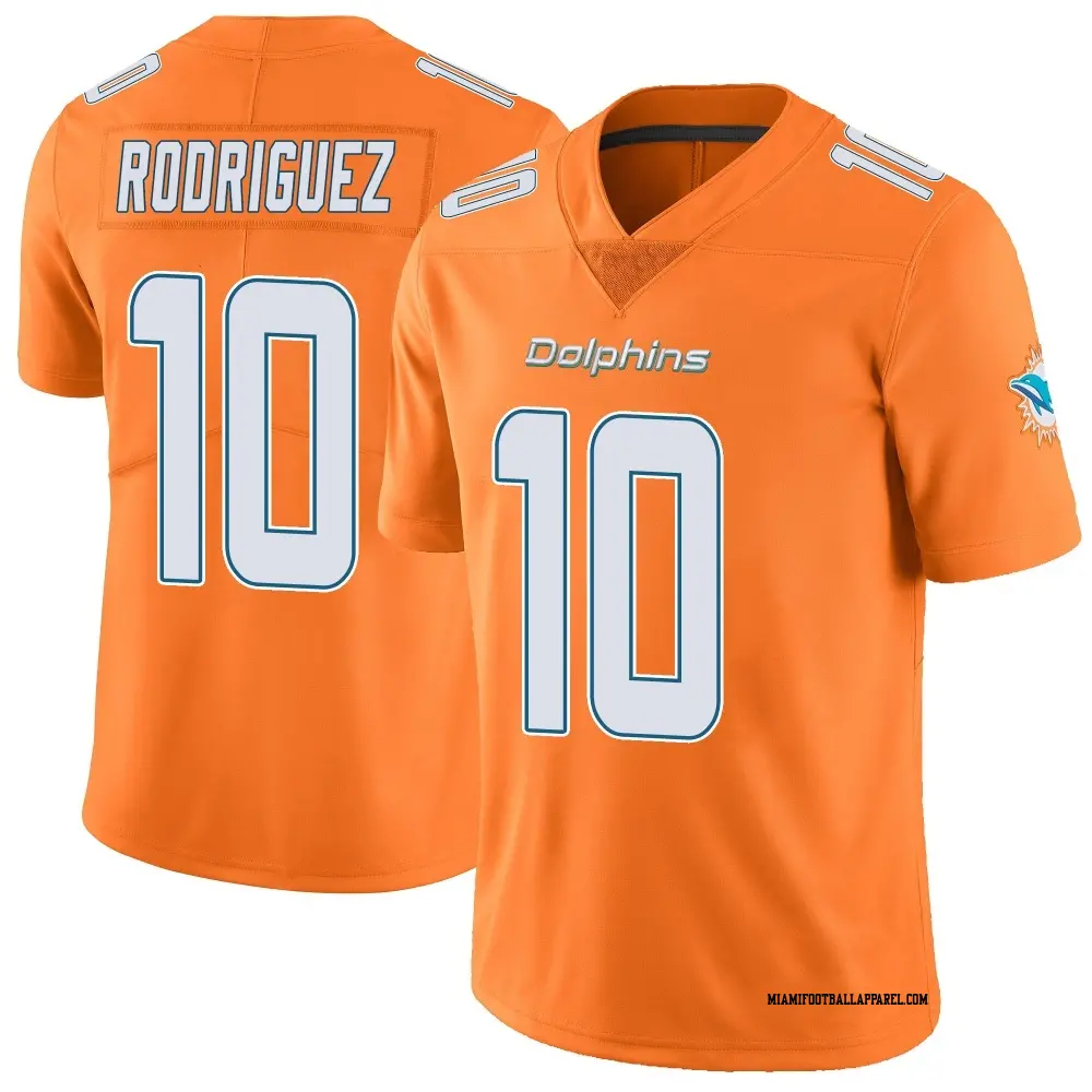 Mens Miami Dolphins #10 Jacob Rodriguez Nike Orange Color Rush Limited Jersey