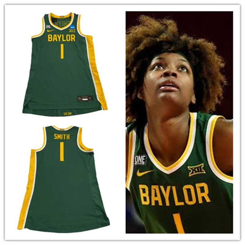 Baylor Bears #1 NaLyssa Smith 2020-2021 Green Basketball Game Worn Jersey Baylor Bears #1 NaLyssa Smith 2020-2021 Green Basketball Game Worn Jersey