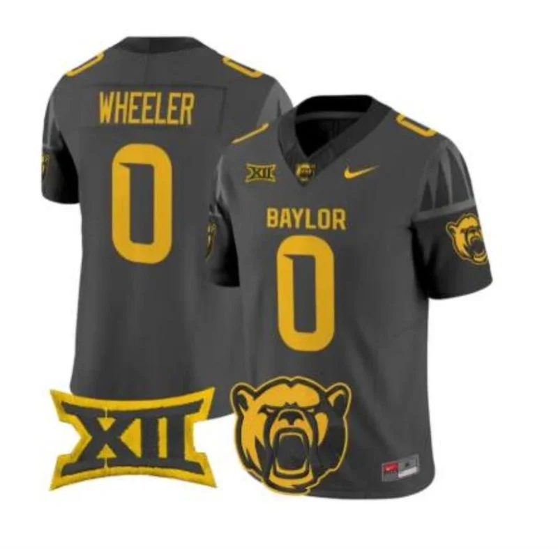 Baylor Bears #0 Hosea Wheeler 2026 Anthracite Football Game Jersey
