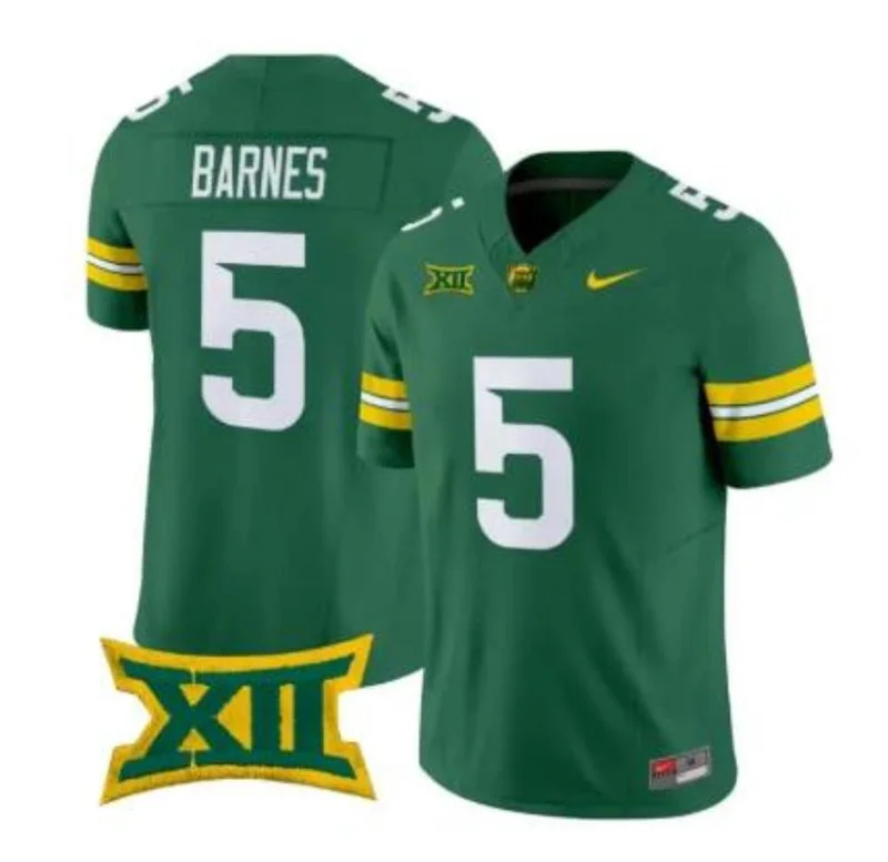 Baylor Bears #5 Travion Barnes 2026 Green Football Game Jersey