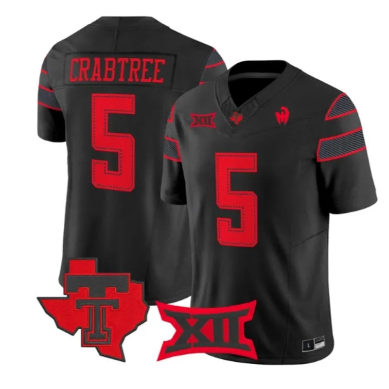 Texas Tech Red Raiders #5 Michael Crabtree 2026 Black Let's Ride Premier Jersey