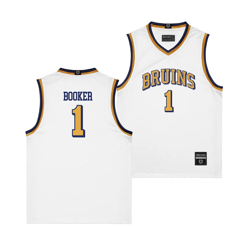 UCLA Bruins #1 Xavier Booker White Gold Basketball Retro Jersey