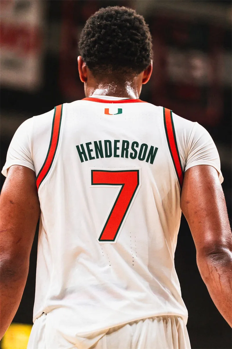 Miami Hurricanes #7 Shelton Henderson 2026 White Canes Basketball Game Jersey