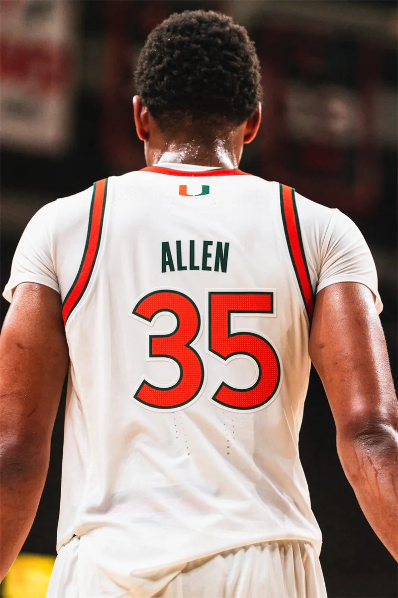 Miami Hurricanes #35 Dante Allen  2026 White Canes Basketball Game Jersey