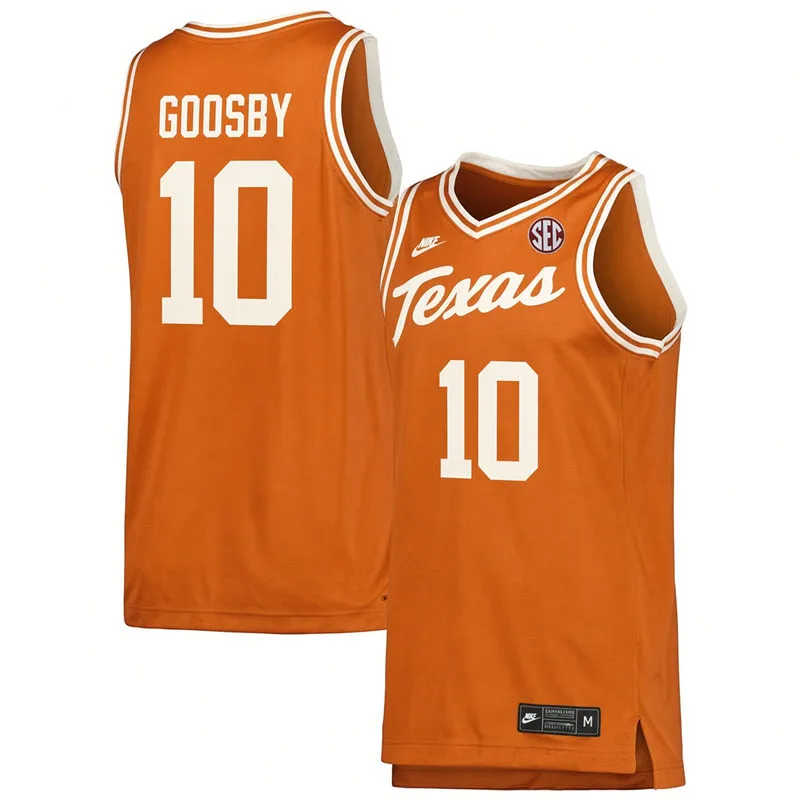 Texas Longhorns #10 Austin Goosby Orange Team Classic Basketball Jersey