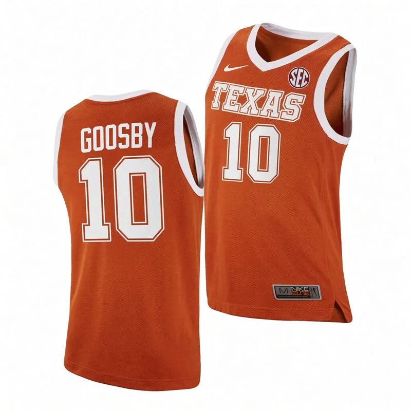 Texas Longhorns #10 Austin Goosby Orange College Basketball Game Jersey Texas Longhorns #10 Austin Goosby Orange College Basketball Game Jersey