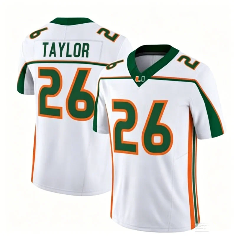 Miami Hurricanes #26 Sean Taylor White 2001 Throwback Football Jersey